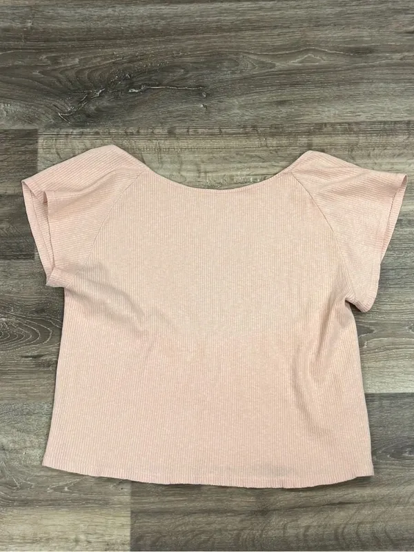 NEW Aerie Ribbed Open Back T-Shirt Peach Women’s XL - Image 3