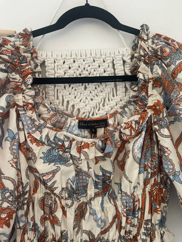 House of Harlow Paisley Print Puff Sleeve Mini Dress - Image 2