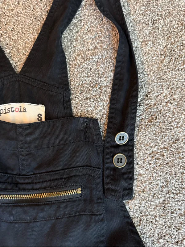 Pistola Black Casual Utility Overalls Size Small - Image 4
