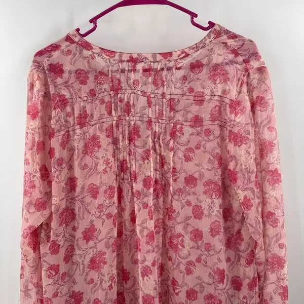 Free People Dress Womens Medium NEW See It Through Pink Boho Maxi Sheer NWOT - Image 8