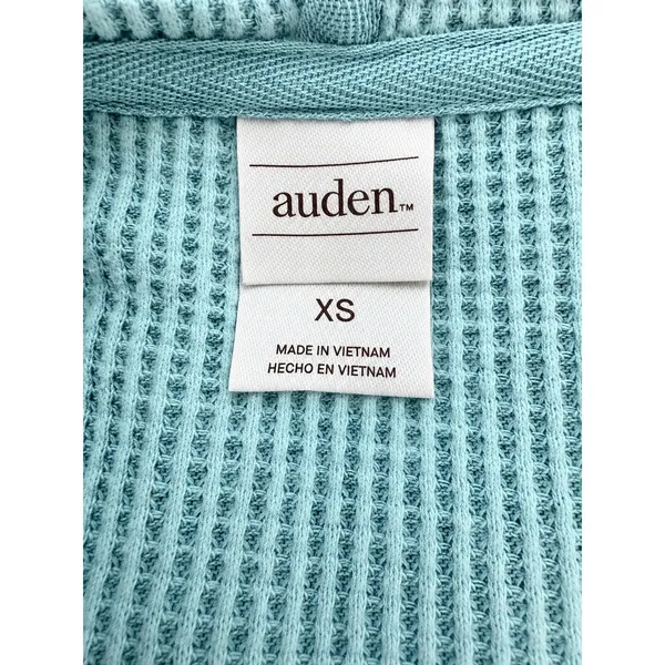 Auden Blue Waffle Knit 2 Piece Hoodie Jogger Lounge Set XS Cotton Blend - Image 5