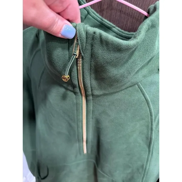 lululemon athletica Scuba Oversized Funnel-Neck Half Zip hoodie in green long xl - Image 3