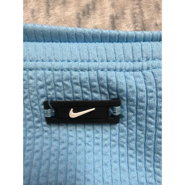 Nike Swim Women Light‎ Blue Textured Ribbed High Leg Bikini Bottom NESSD234 L - Image 4