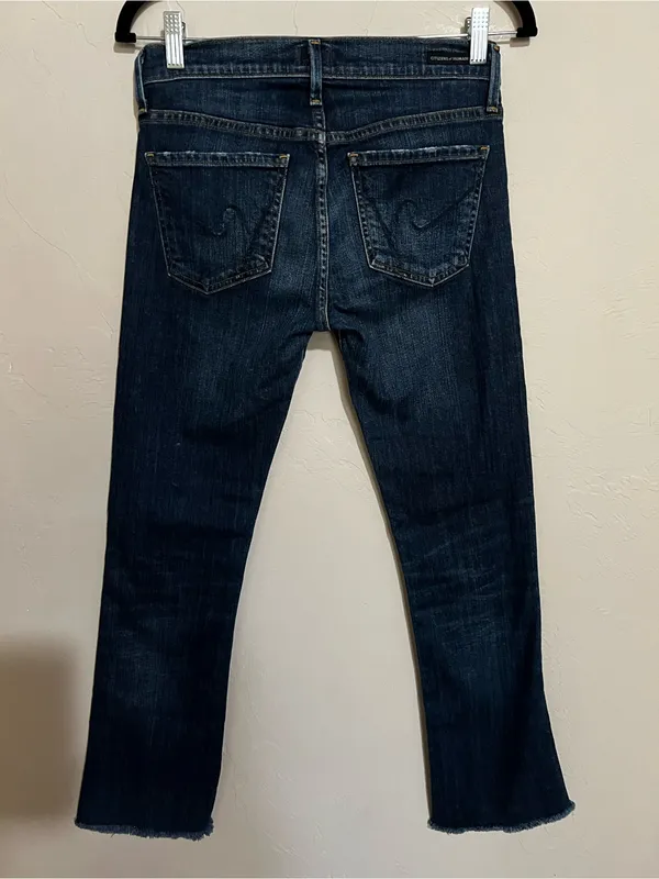 Citizens of Humanity Kelly Low Rise Dark Wash Bootcut‎ Raw Hem Jeans - Image 7