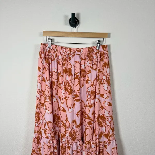 Petal + Pup Women’s Flowy Floral Maxi Skirt Pink/Purple/Orange Size L - Image 4