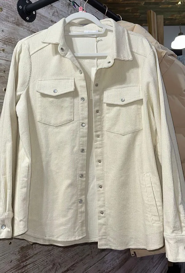 Kimberly White Corduroy Shacket - Image 2