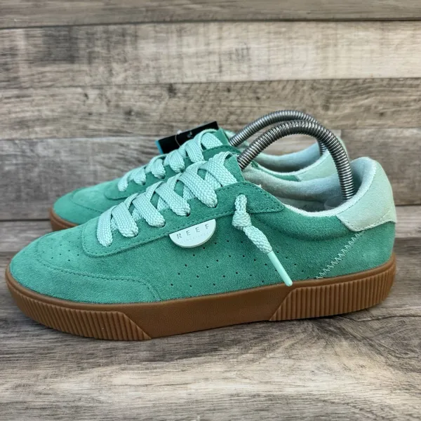 Reef Lay Day Seas Womens 9.5 Green Duo Suede Sneakers CJ7205 New - Image 3
