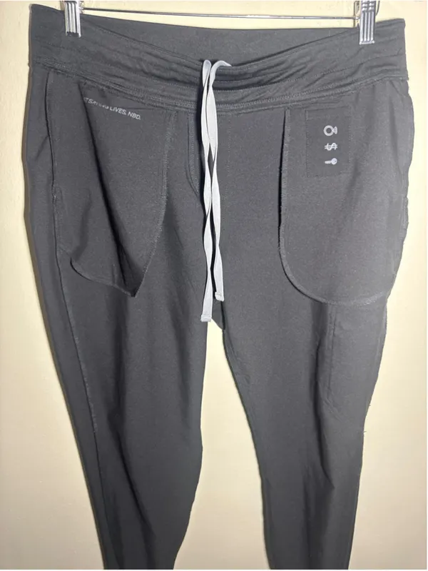 FIGS Jogger Scrub Pants Black with Grey Drawstring 27” inseam - Image 7