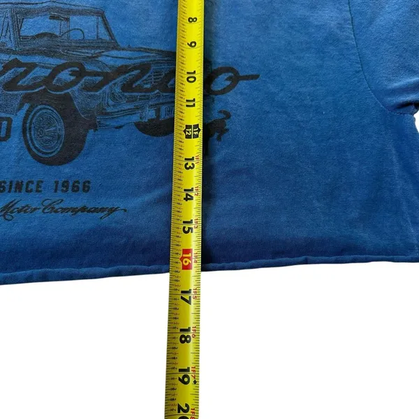 Ford Blue Graphic Printed Crop T-shirt Women Size XL | 6-6 - Image 5