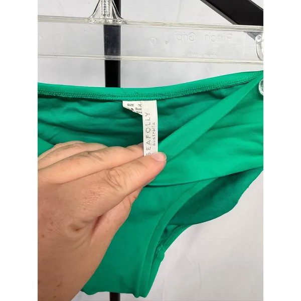 Seafolly Women's Sz 12/D-Cup Underwired High Waisted Green 2-Piece Bikini Set - Image 8