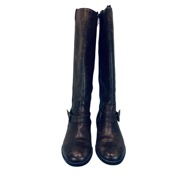 Cole‎ Haan Nike Air Riding Boots Women's 7.5B Brown Leather Equestrian Chic - Image 9