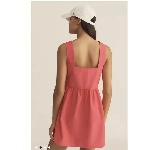 Anthropologie Daily Practice Notch Neck Mini Dress Fuchsia Pink Womens Large - Image 2