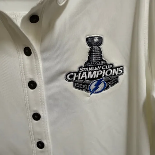 OGIO Tampa Bay Lightning‎ 2020 Stanley Cup Champions 3/4 Sleeve Polo White Small - Image 6
