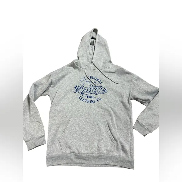 Gray “The Original Vintage” Graphic Hoodie‎ Unisex Sz L - Image 6
