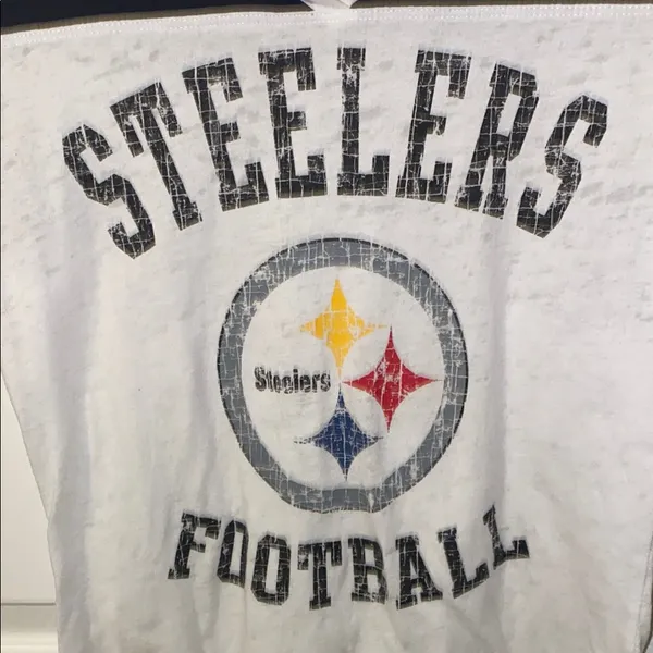 NFL White and Black Short Sleeve Tee Steelers Edition Size Medium - Image 2