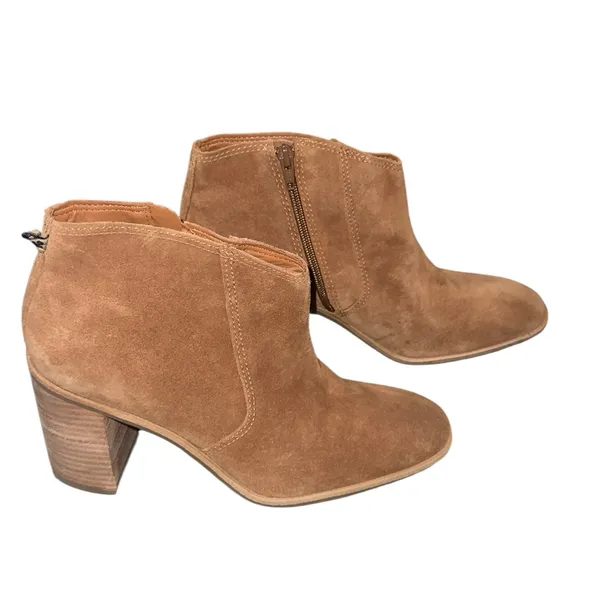 NEW $139 Lucky Brand Women's Pellyon Cortado Tan Suede Ankle Boots 9.5 Leather - Image 8