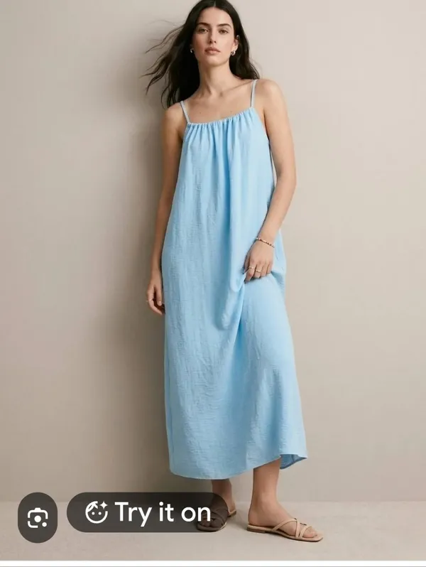 Womens Spaghetti Strap Maxi Dress Size Large Oversized Lightweight Beach NEW - Image 9