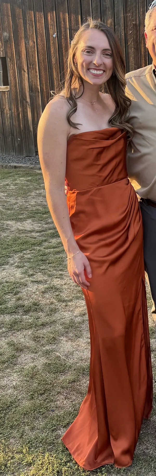 Azazie Burnt Orange Dress - Image 2
