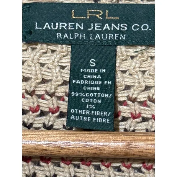 Lauren Ralph Lauren Jeans · Small · Striped Waterfall Draped Cotton Cardigan - Image 5