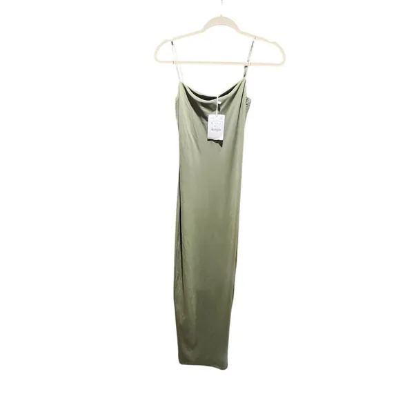Zara Women's Strappy Maxi Dress Sage Green Sleeveless Standard Size S - Image 2