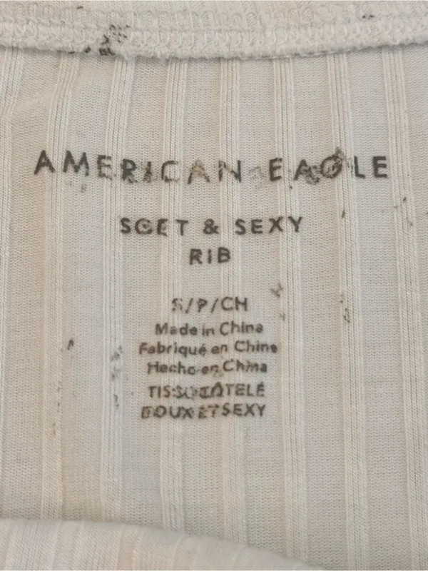 American Eagle Soft & Sexy Ribbed Tube Top S White Strapless Crop Y2K Going Out - Image 4