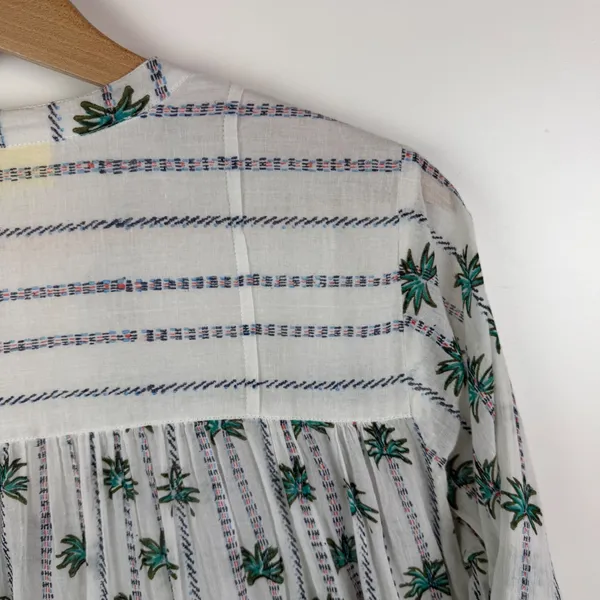 Roller Rabbit‎ Palm Tree Print Tassel Tunic Small Cover Up Sheer Beachy Resort - Image 4