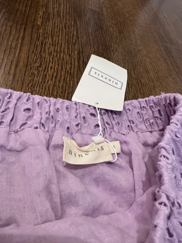 LILAC EYELET LACE MINI SKIRT Purple - Image 3