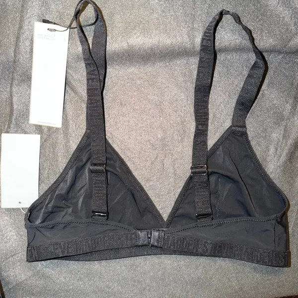 Steve Madden Womens Black Triangle Logo Band Bralette SM12151 New Small - Image 2