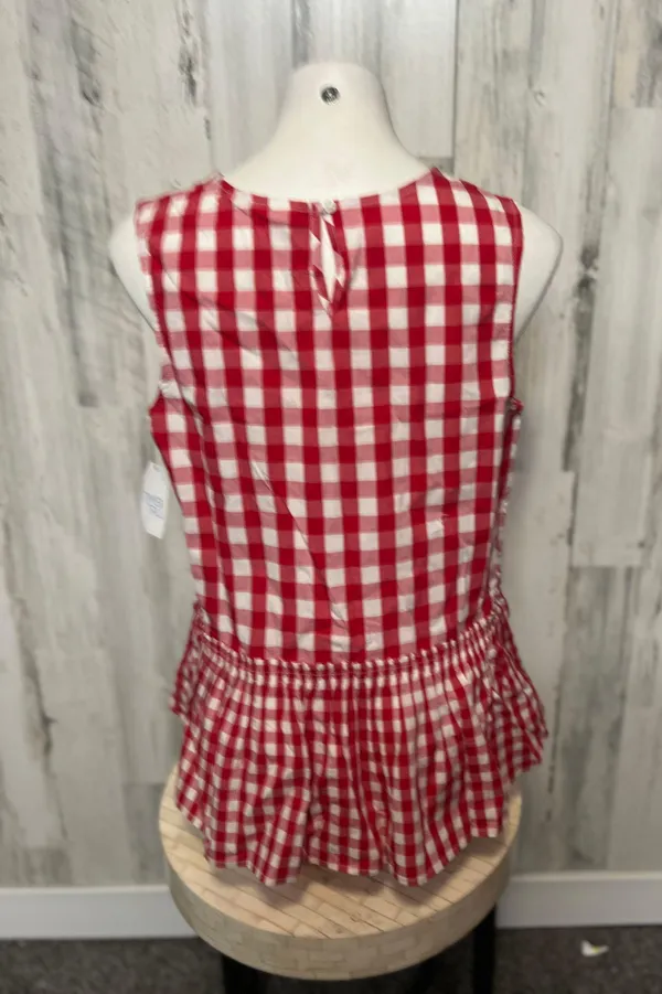 Red Checkers Blouse Size L - Image 3