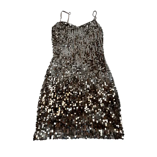 Charlotte Russe Sequin Mini Dress Brown Y2K McBling Party Glam Small - Image 2