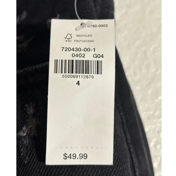 Old Navy NWT Women Size 4 High-Rise Slouchy Straight Black Distressed Crop Jeans - Image 7