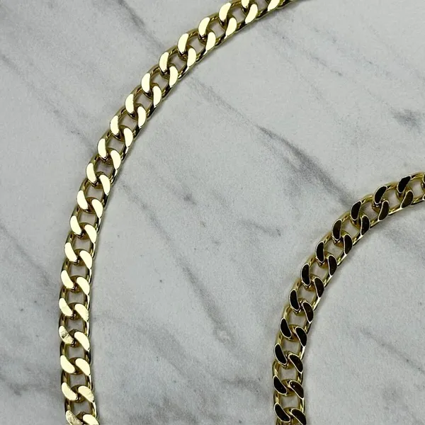 Gold Tone Flat Chain Link Purse Handbag Replacement Strap 46" ✨ - Image 6