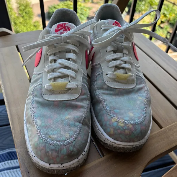 Nike Air Force 1 White and Pink Sneakers 8.5 W - Image 4