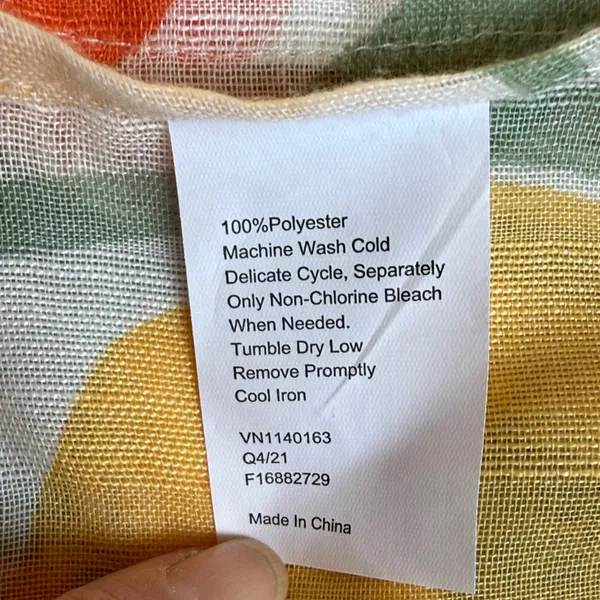 Orange 🍊 Citrus Patterned Scarf Sarong Wrap - Image 9