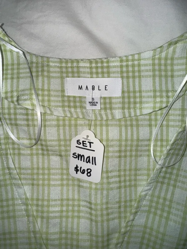 Mable Green Plaid Shorts Set - Image 3