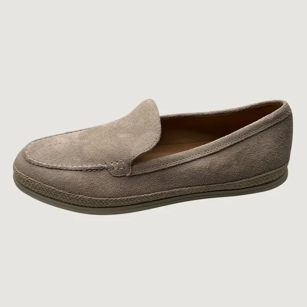 Marc Fisher Womens Suede Espadrille Loafers Taupe Beige Moc Toe Flats Size 7M - Image 3