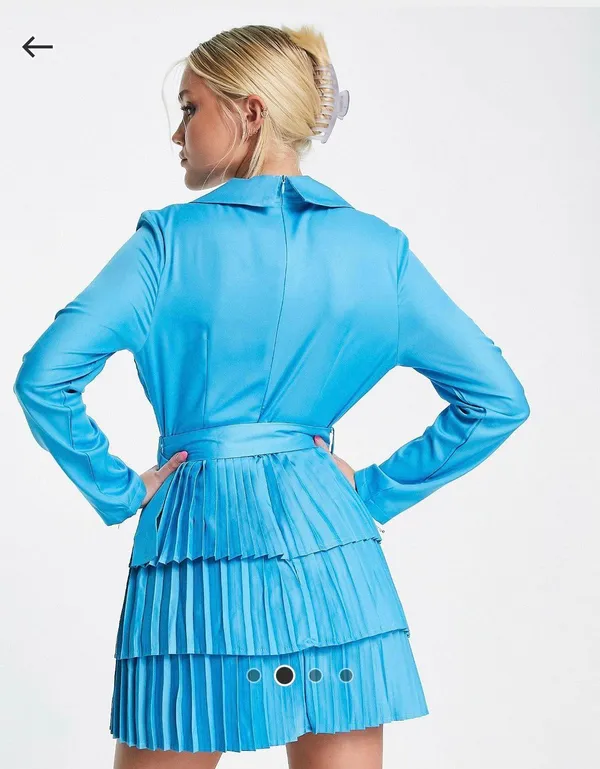 ASOS blue mini belt dress - Image 4