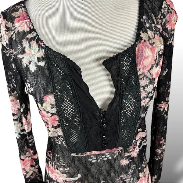 Denim & Supply Ralph Lauren Ethereal Dainty Cottage Floral Lace Y2K Medium - Image 5