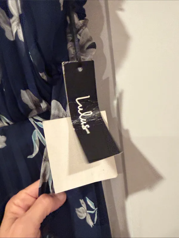 Lulu's Memorable Night Navy Blue Floral Print Maxi Dress medium‎ NWT - Image 6