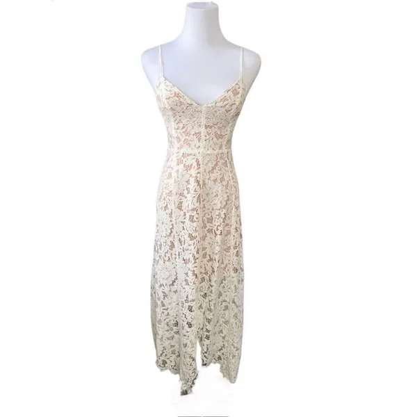 Lulu's One‎ Wish Handkerchief Dress White Lace Midi XS Cruise Wedding Event NWT - Image 3