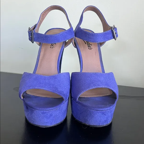 Candie’s Y2K Purple Suede Platform Sandals with Ankle Strap - Image 6