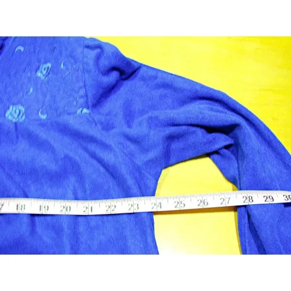 Vintage Womens 80s Basic Editions Intimates Front Zip Fleece Robe Blue Sz Medium - Image 9