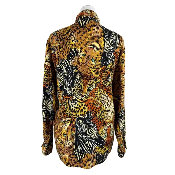 Vintage ‘90s Beechers Brook Tiger, Leopard & Zebra Print Long Sleeve Blouse - Image 7