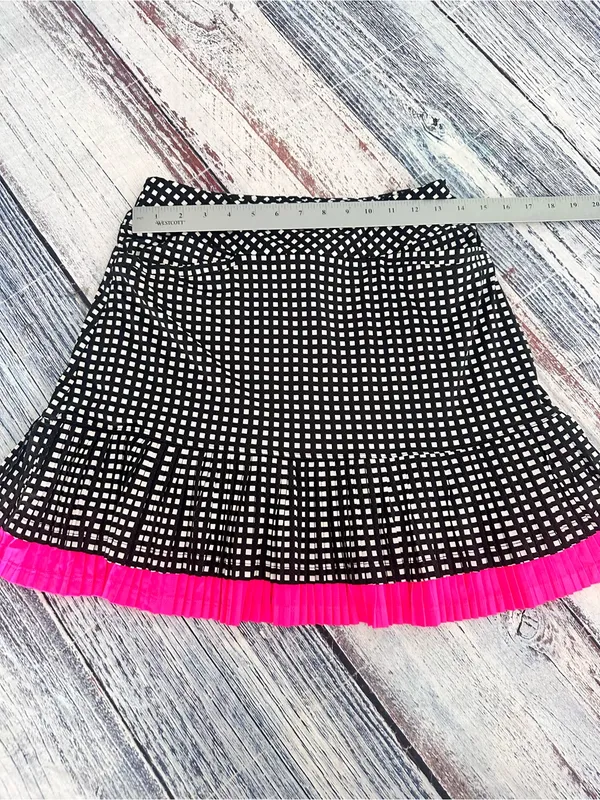 TAIL Teagan Gingham Pleated Flounce Hem Golf Skort Tennis Skirt Black White Pink - Image 9