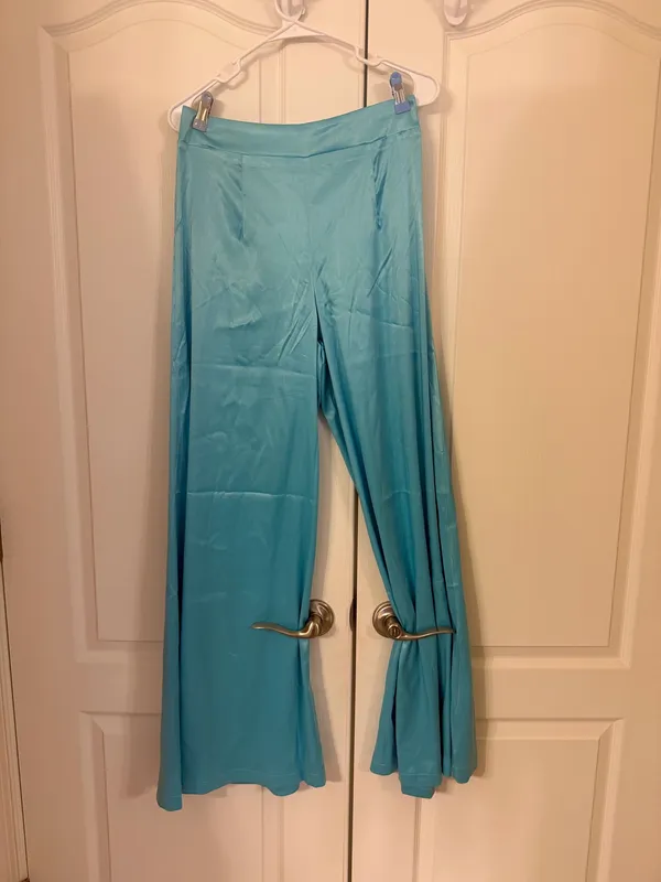 Light turquoise blue wide leg palazzo pants - Image 5