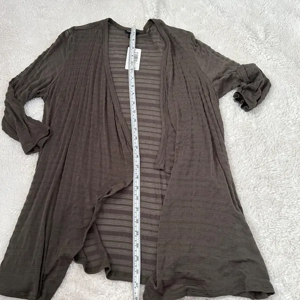 NWT Womens Plus Size Torrid Slub Drape Front Cardigan Dark Brown Size 00 - Image 4