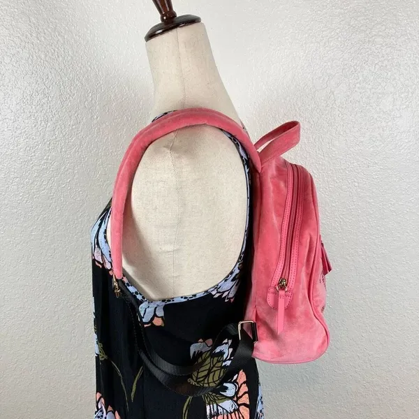 Juicy Couture Big Spender Velour Medium Sized Backpack‎ Pink Lemonade￼ - Image 5