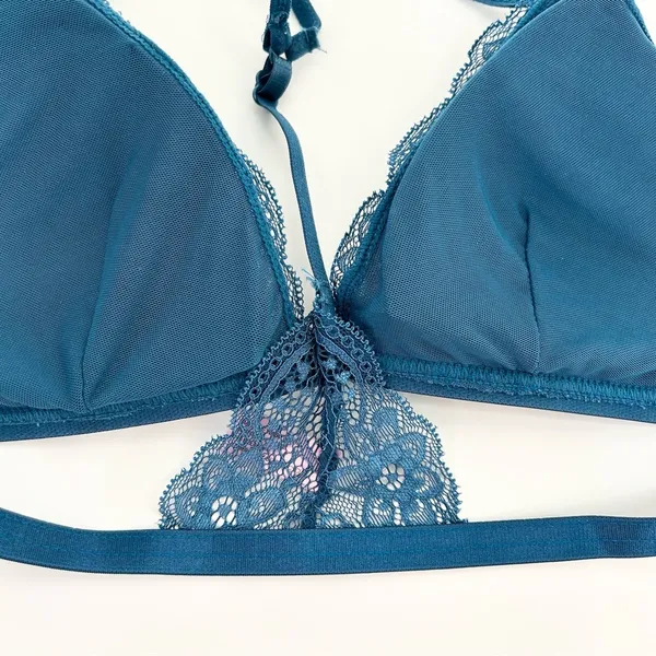 Teal Lace Bra Medium NWOT Blue - Image 6