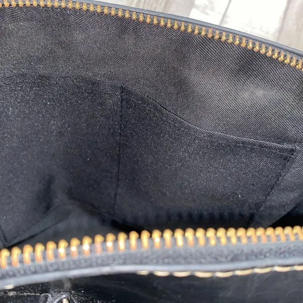 Black faux leather top handle bag - Image 8