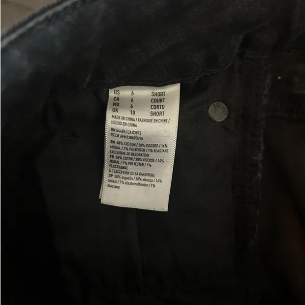 American Eagle Black High Rise Mini Jean Skirt - 6S - Image 6